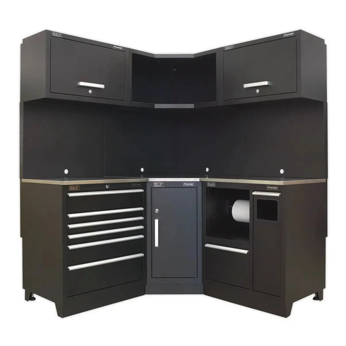 Sealey Premier Premier 1.7M Corner Storage System - Stainless Worktop 1