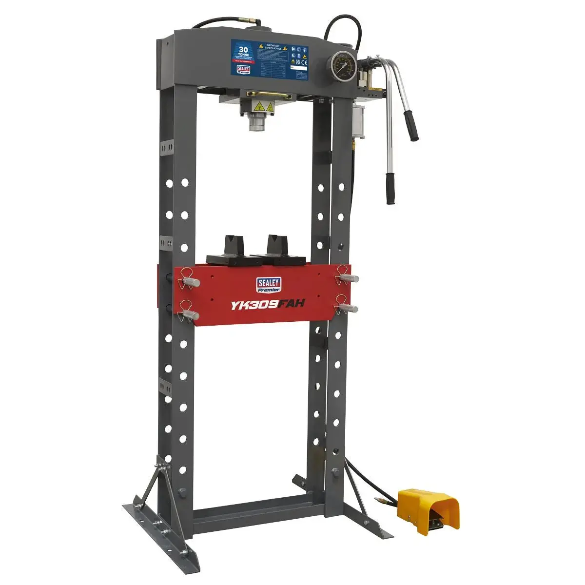 Sealey Premier Premier Air/Hydraulic Floor Type Press With Foot Pedal 30 Tonne 1