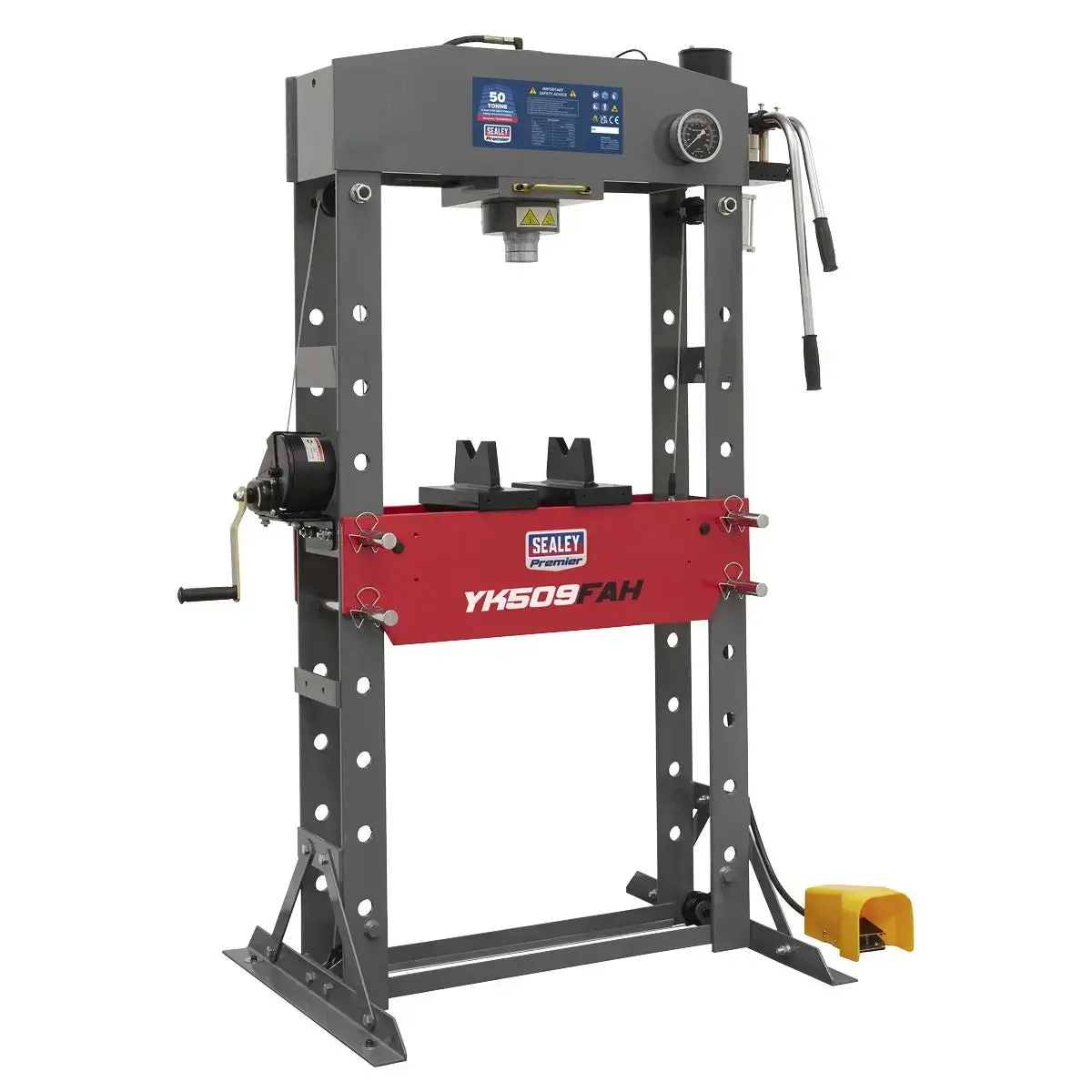Sealey Premier Premier Air/Hydraulic Floor Type Press With Foot Pedal 50 Tonne 1