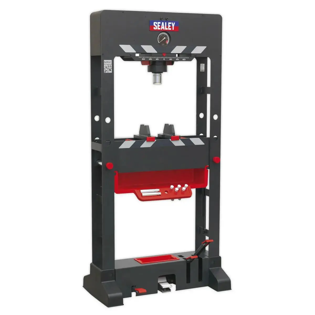 Sealey Premier Premier Air/Hydraulic Press 50 Tonne Floor Type With Sliding Ram And Foot Pedal 1