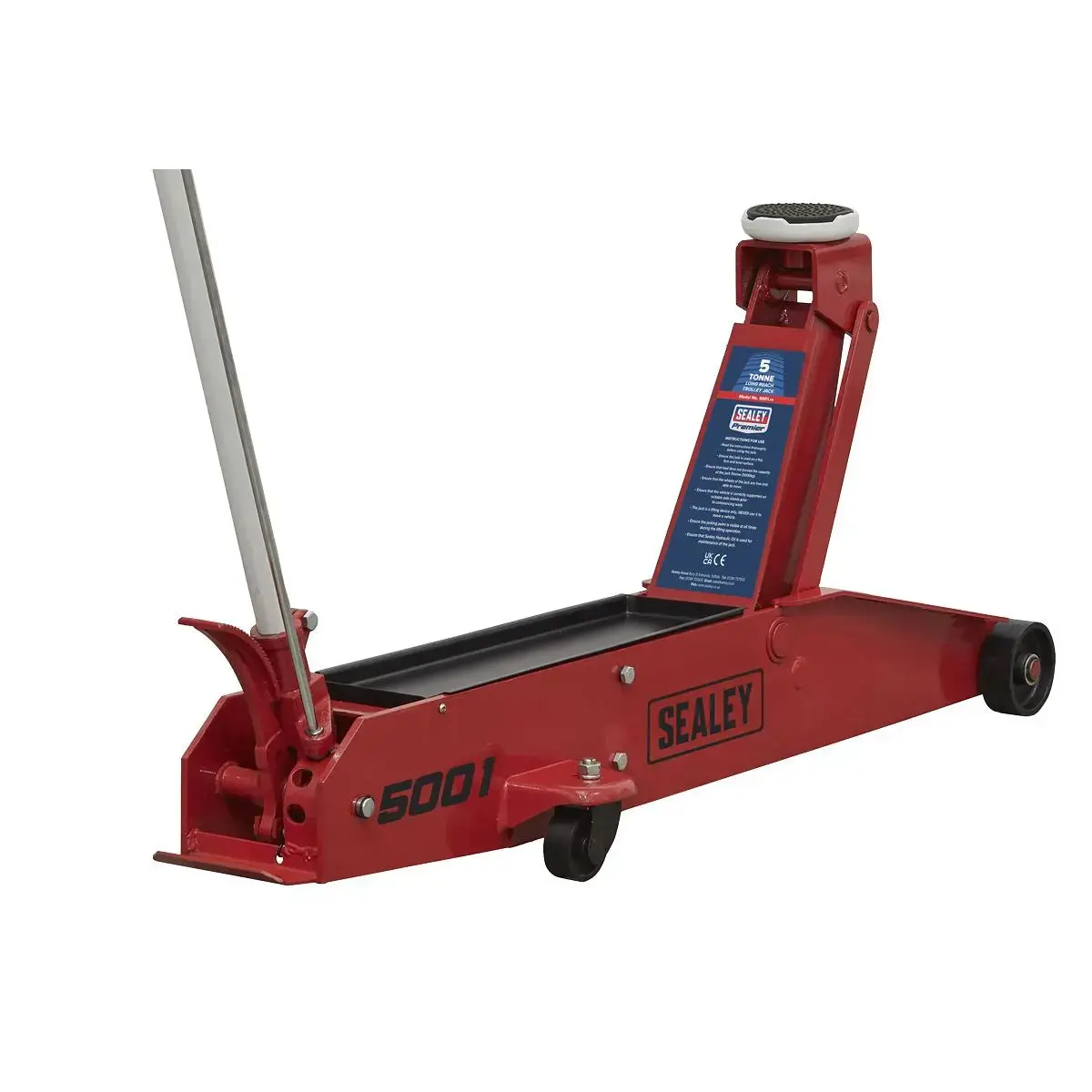 Sealey Premier Premier Long Reach Trolley Jack 5 Tonne 1