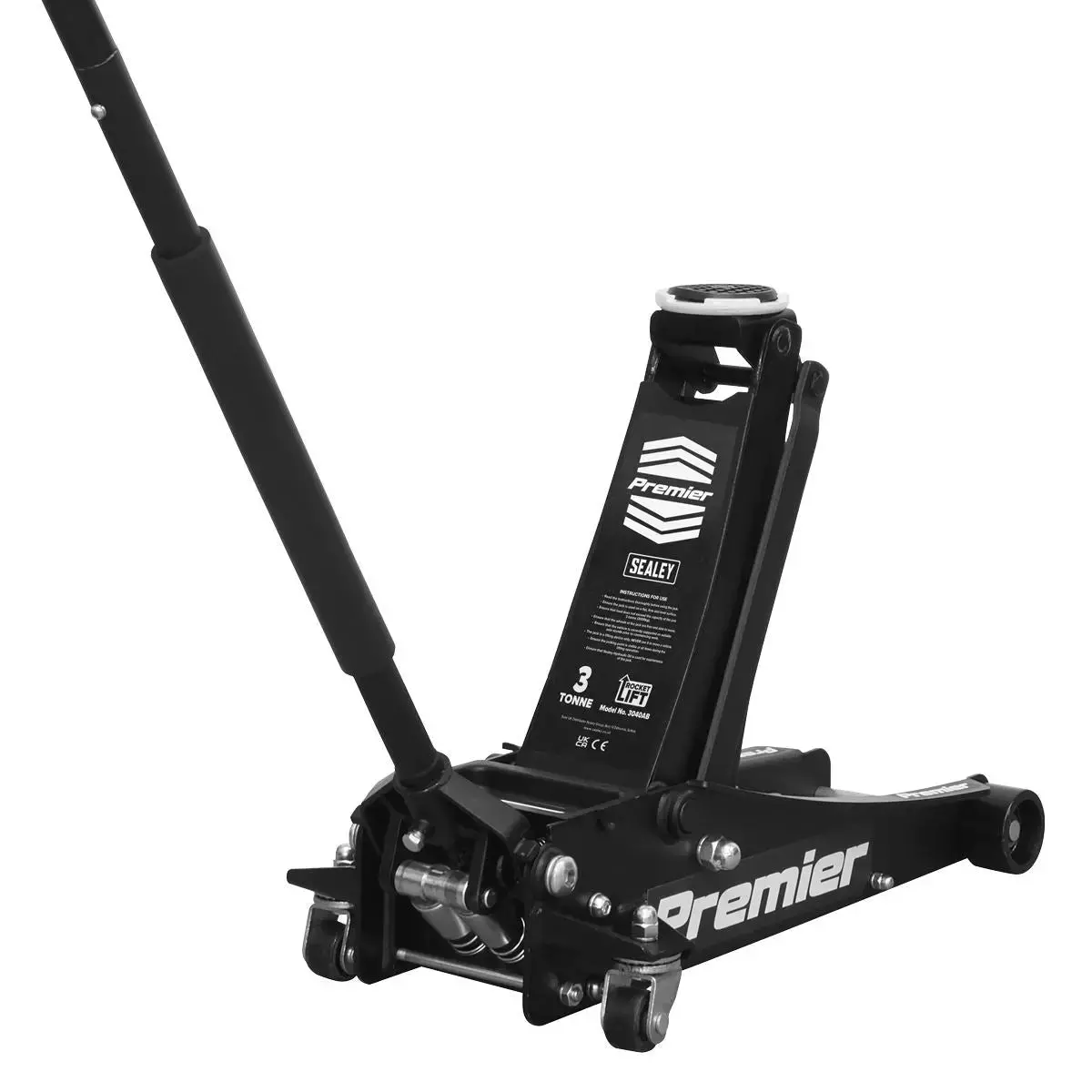 Sealey Premier Premier Low Profile Trolley Jack With Rocket Lift 3 Tonne - Black 1