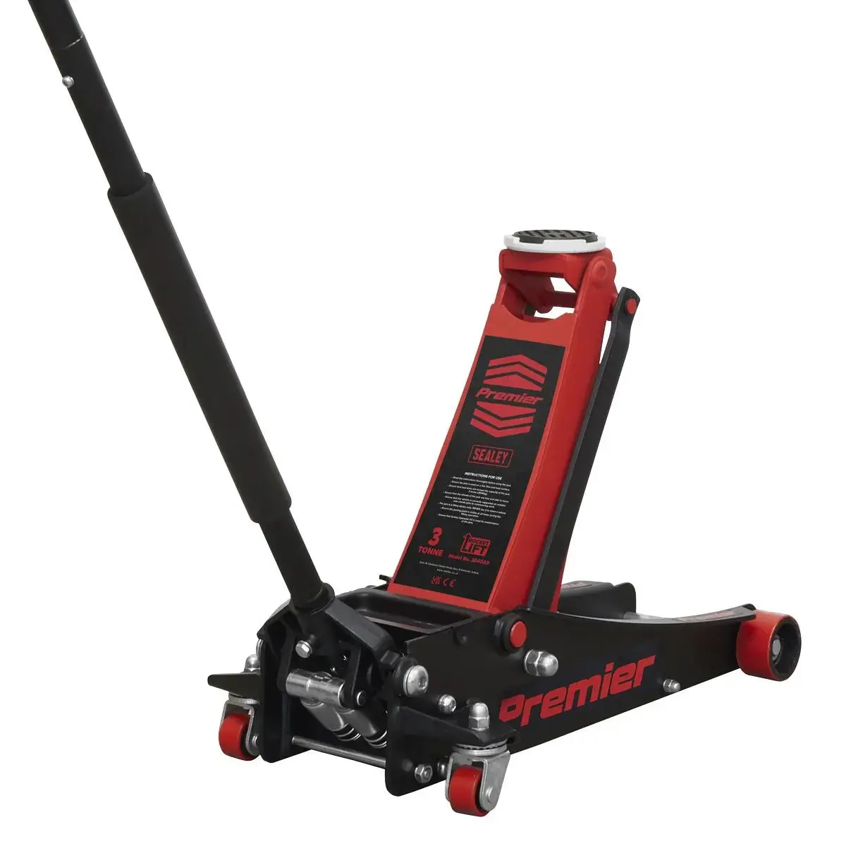 Sealey Premier Premier Low Profile Trolley Jack With Rocket Lift 3 Tonne - Red 1