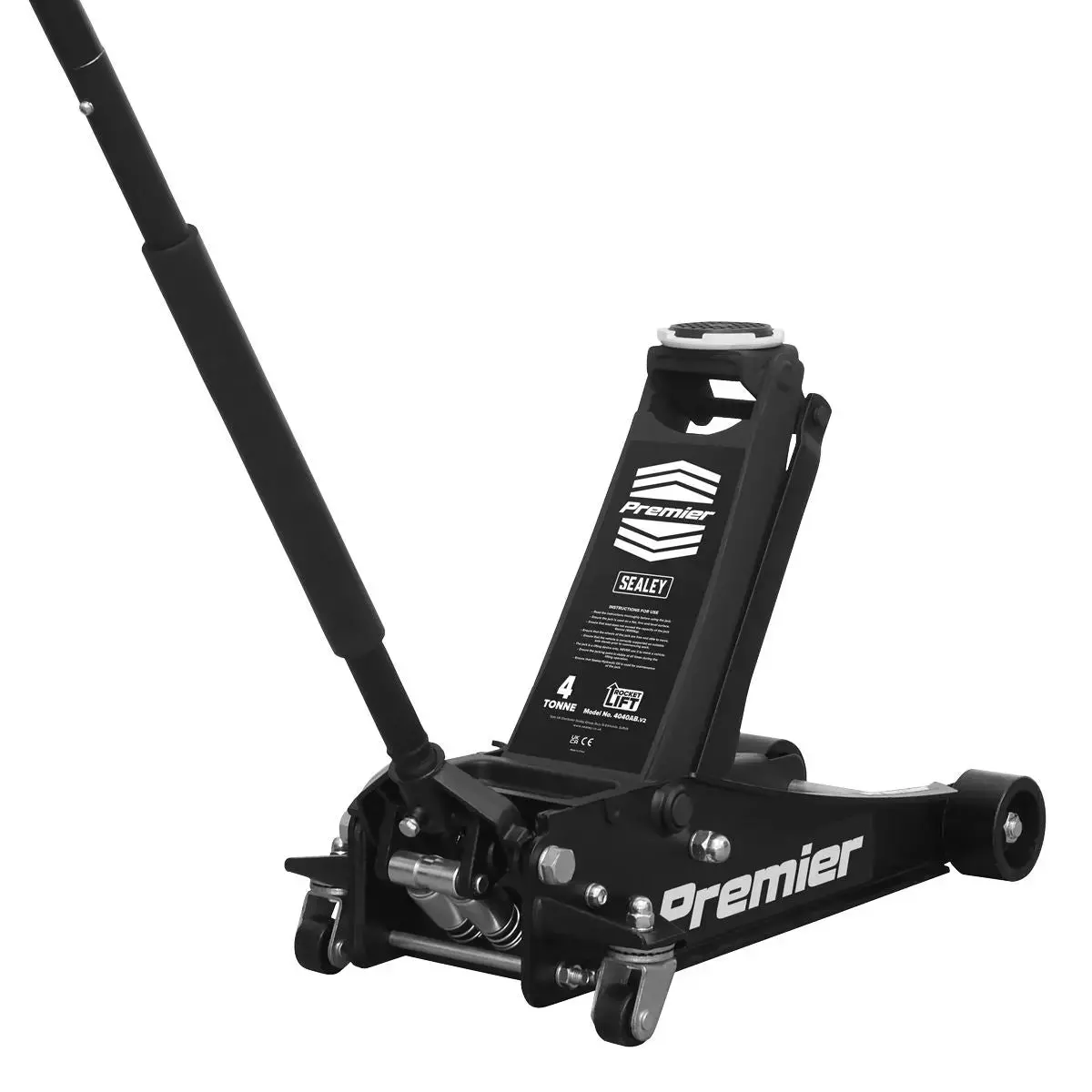 Sealey Premier Premier Low Profile Trolley Jack With Rocket Lift 4 Tonne - Black 1
