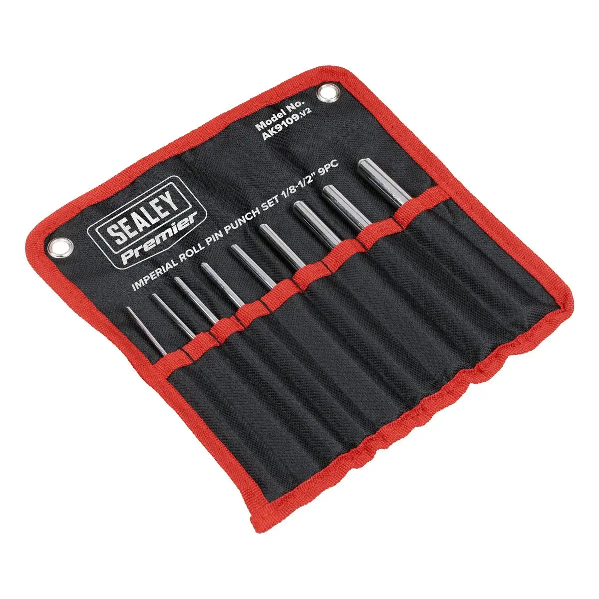 Sealey Premier Roll Pin Punch Set Imperial 1/8-1/2" 9Pc 1