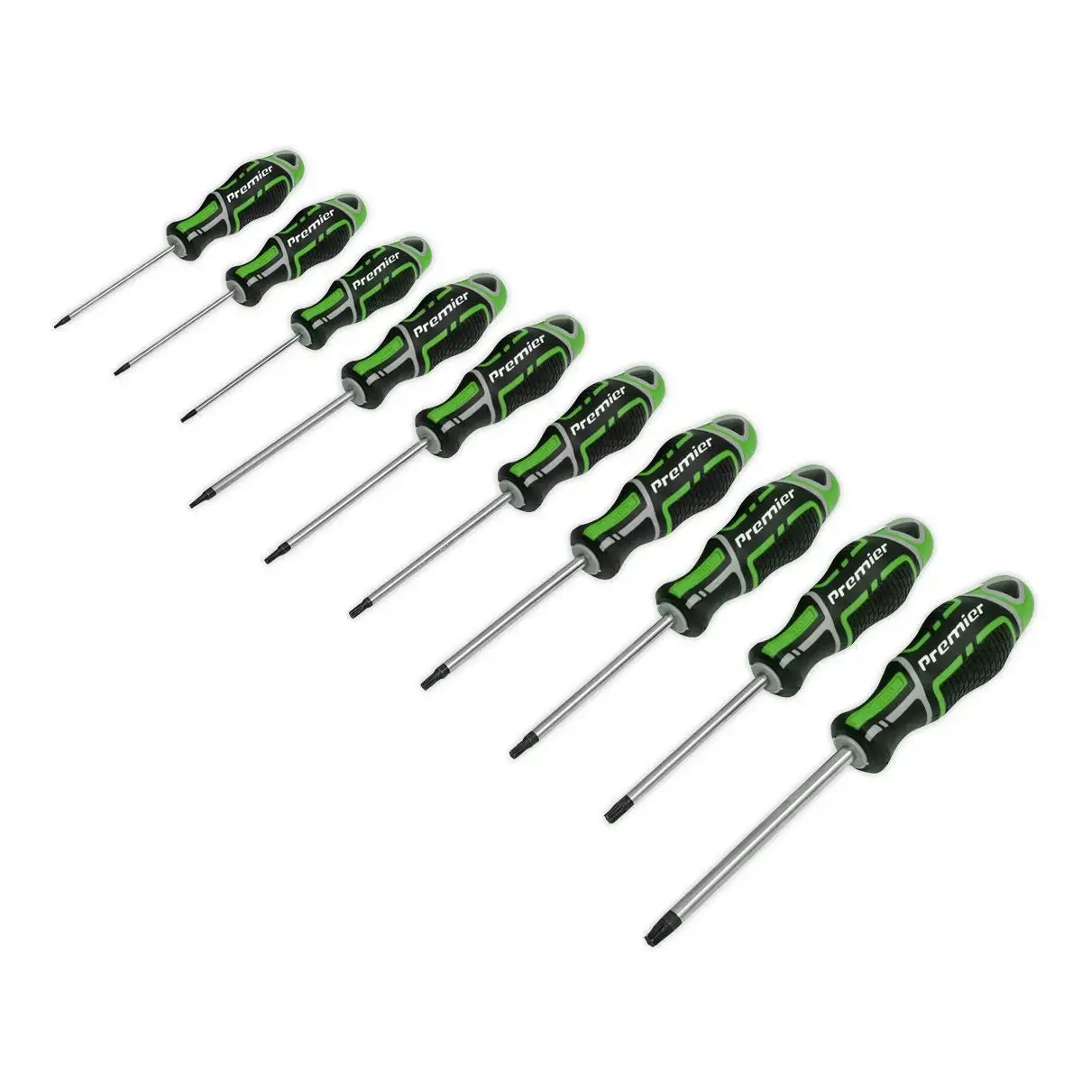Sealey Premier Screwdriver Set 10Pc Trx-Star* Gripmax® - Hi-Vis Green 1