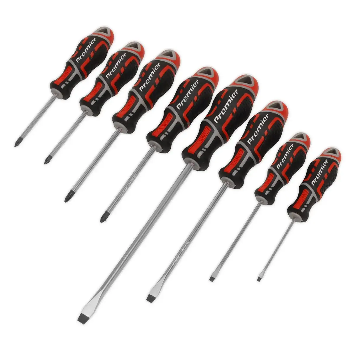 Sealey Premier Screwdriver Set 8Pc Gripmax® - Red 1