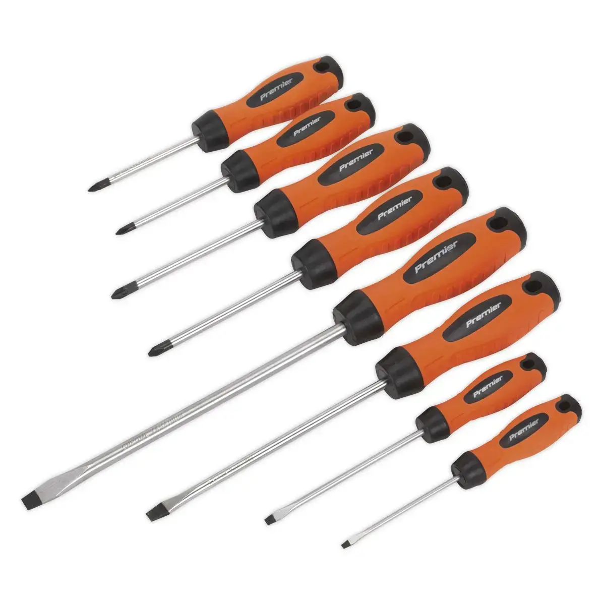 Sealey Premier Screwdriver Set 8Pc Hi-Vis Orange 1