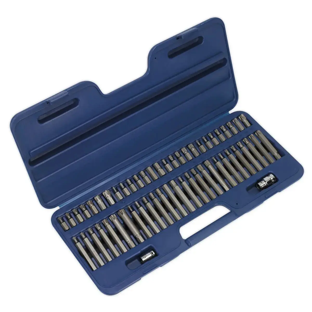 Sealey Premier Security Trx-Star Hex Ribe Spline Bit Set 56 Piece 3/8" 1/2" Drive Socket 1
