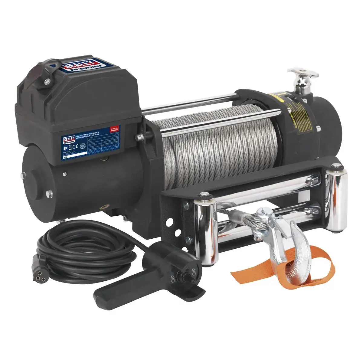 Sealey Premier Self-Recovery Winch 4300Kg (9500Lb) Line Pull 12V 1
