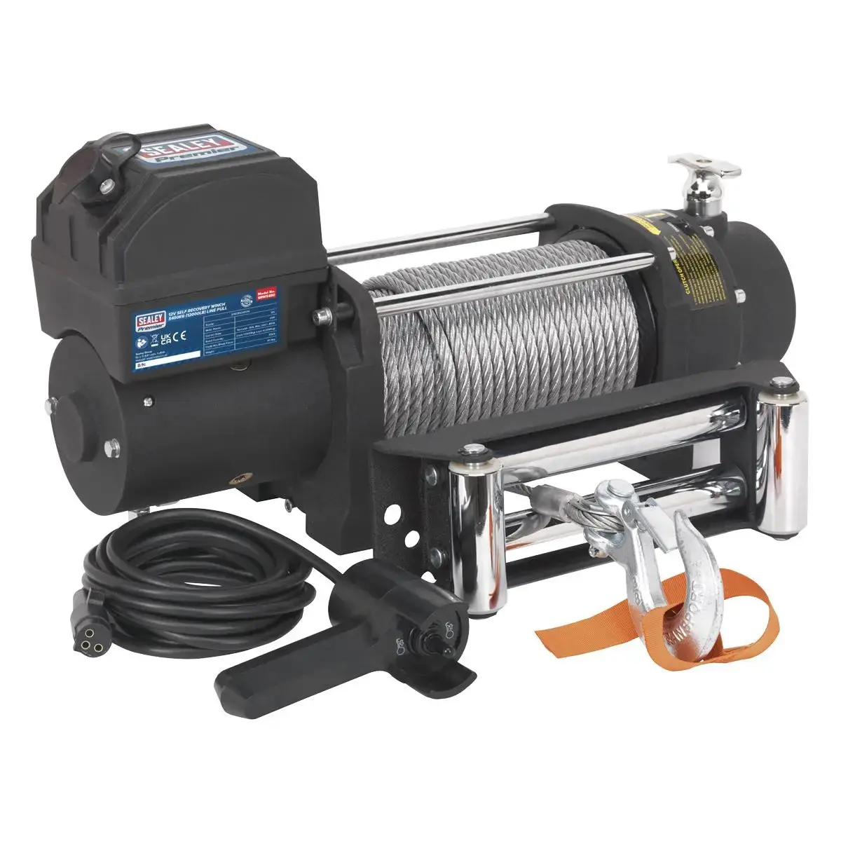 Sealey Premier Self-Recovery Winch 5450Kg (12000Lb) Line Pull 12V 1