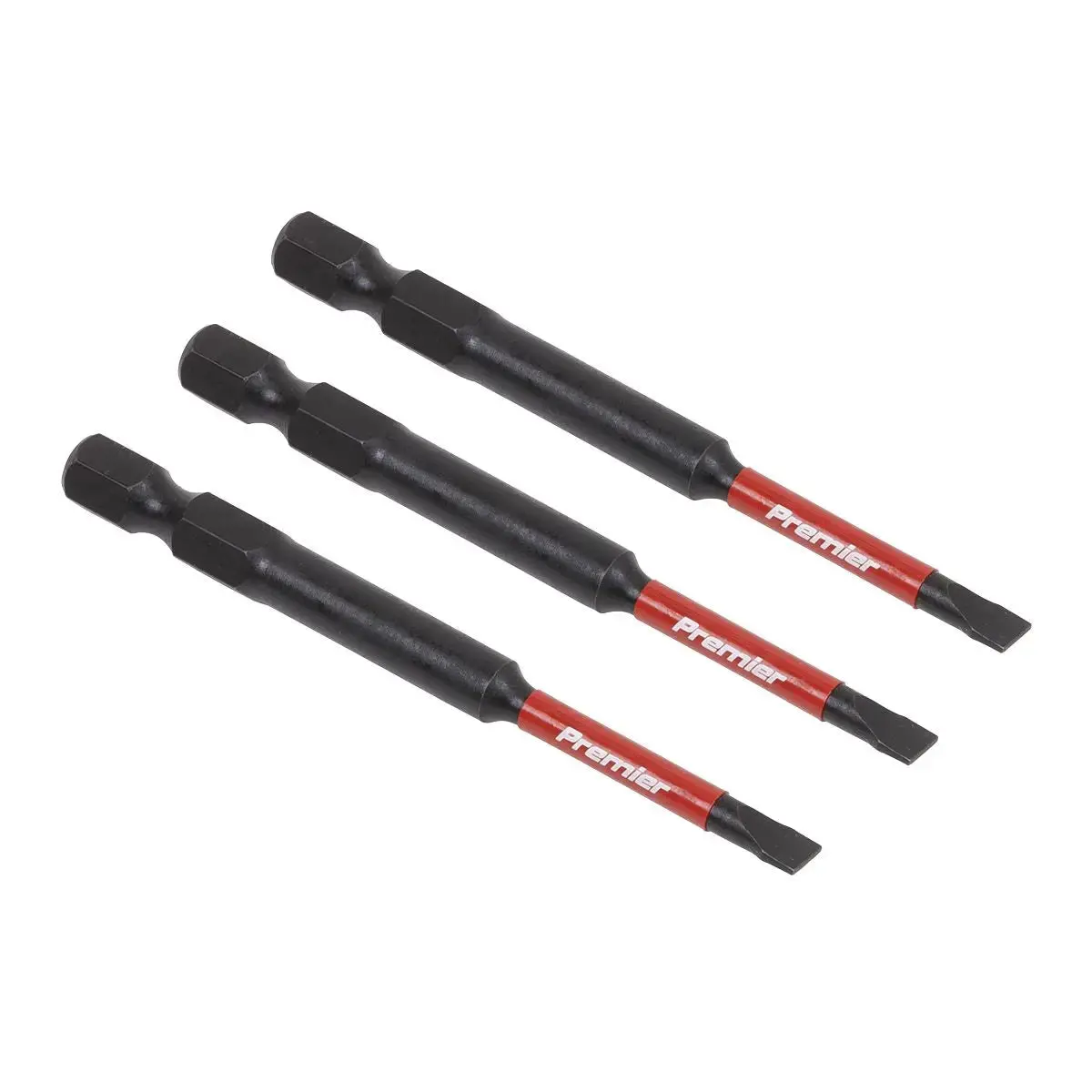 Sealey Premier Slotted 4.5Mm Impact Power Tool Bits 75Mm - 3Pc 1