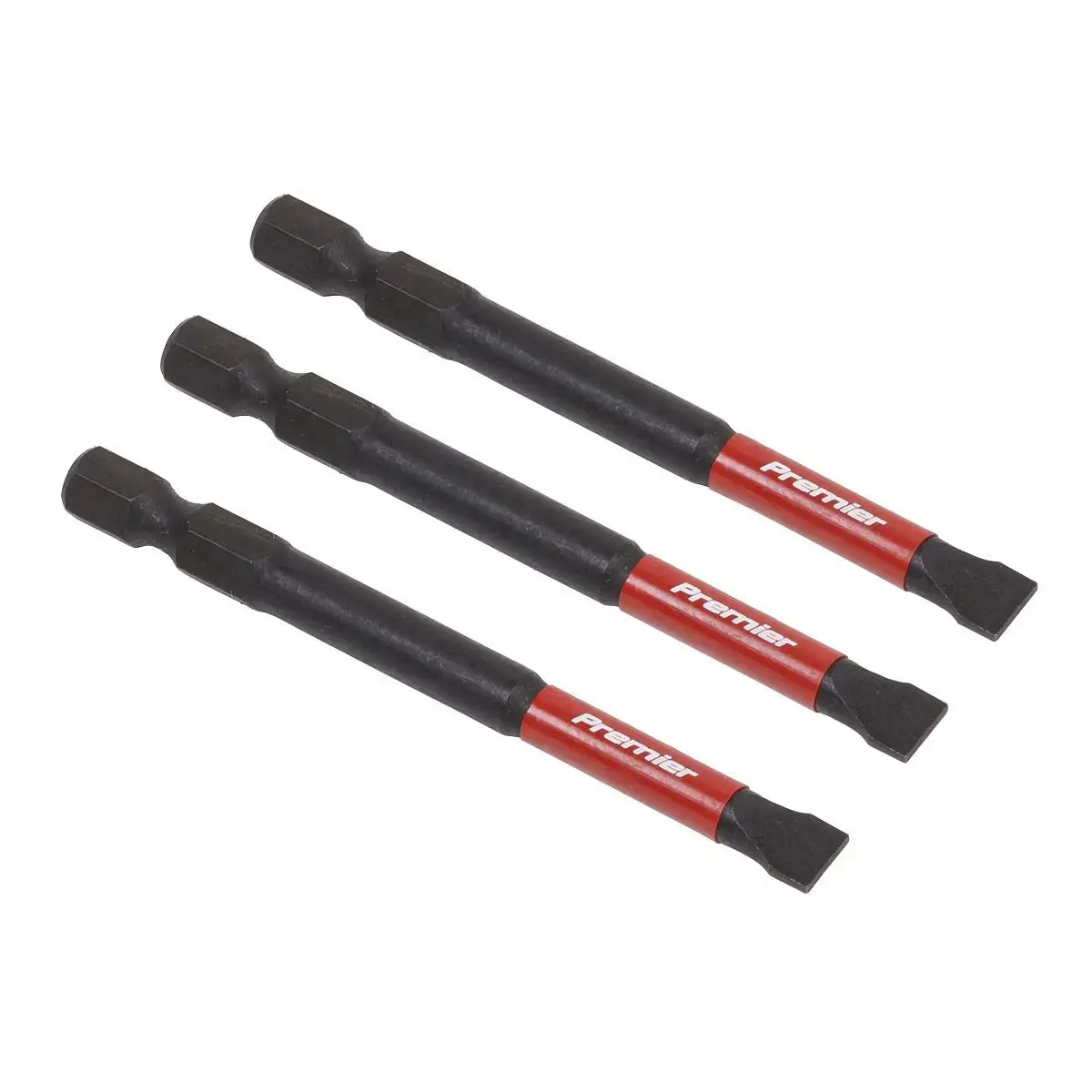 Sealey Premier Slotted 6.5Mm Impact Power Tool Bits 75Mm - 3Pc 1