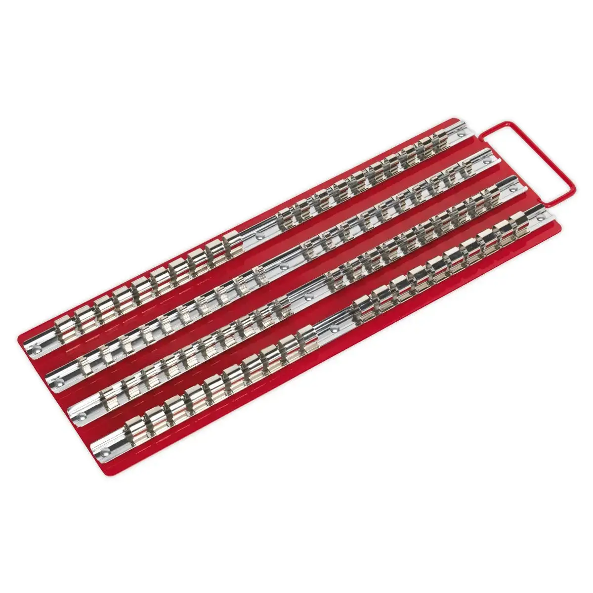 Sealey Premier Socket Rail Tray Red 1/4", 3/8" & 1/2"Sq Drive 1
