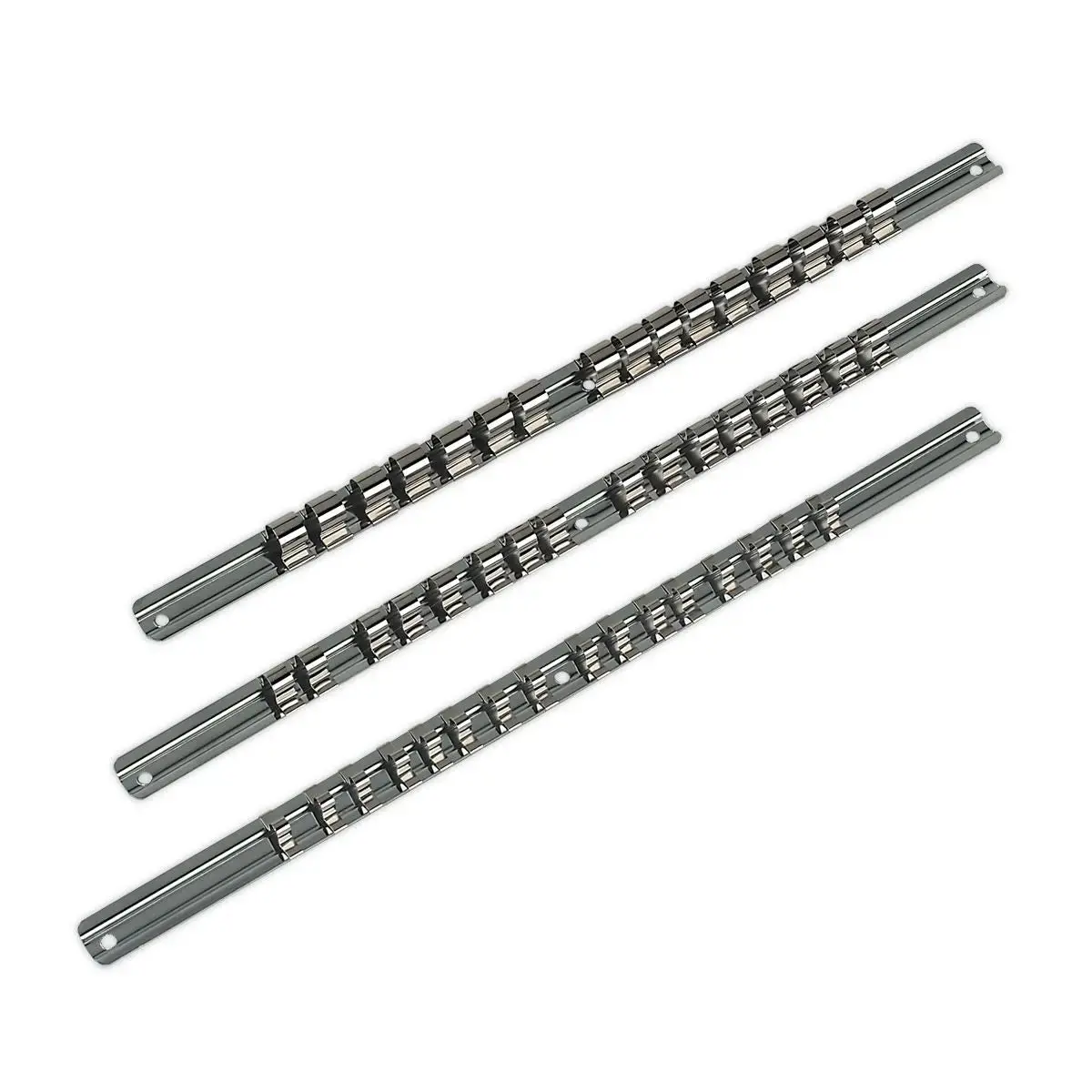 Sealey Premier Socket Retaining Rail Set 3Pc 1/4", 3/8" & 1/2"Sq Drive 1