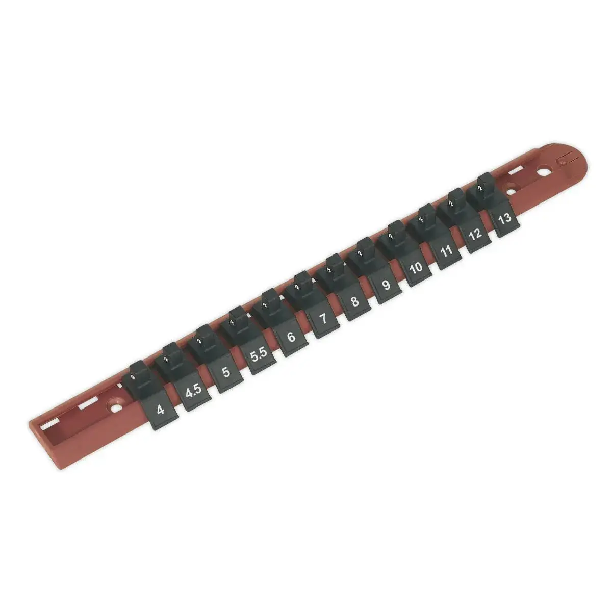 Sealey Premier Socket Retaining Rail With 12 Clips 1/4"Sq Drive 1