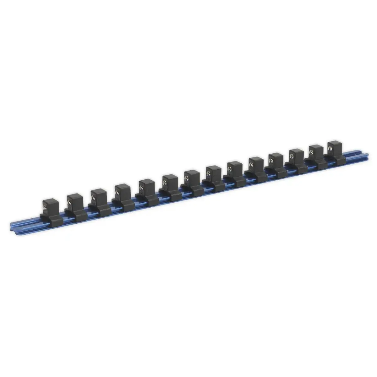 Sealey Premier Socket Retaining Rail With 14 Clips Aluminium 1/2"Sq Drive 1