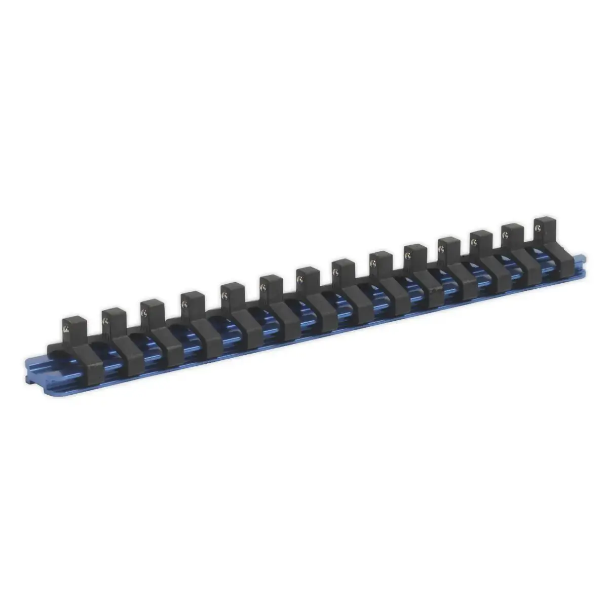 Sealey Premier Socket Retaining Rail With 14 Clips Aluminium 1/4"Sq Drive 1