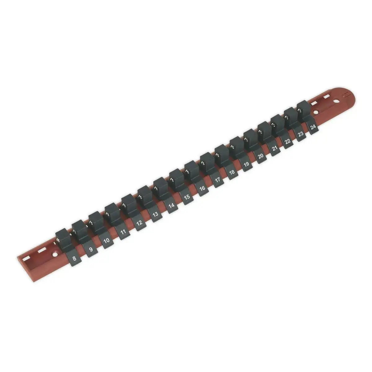 Sealey Premier Socket Retaining Rail With 17 Clips 1/2"Sq Drive 1