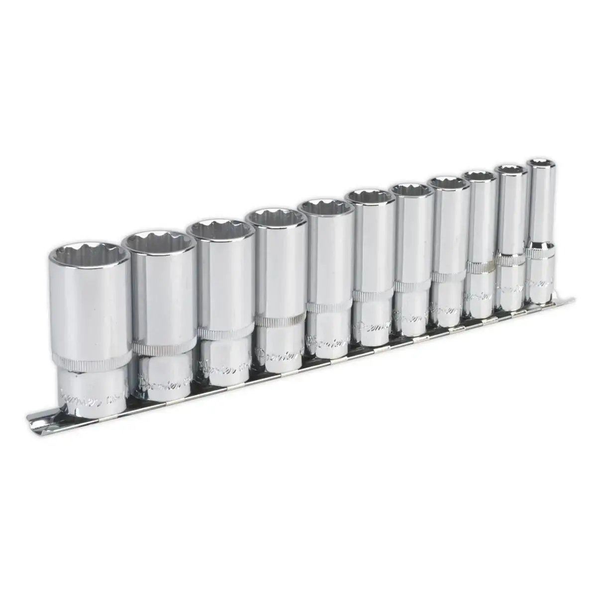 Sealey Premier Socket Set 11Pc 3/8"Sq Drive 12Pt Deep Walldrive® Imperial 1