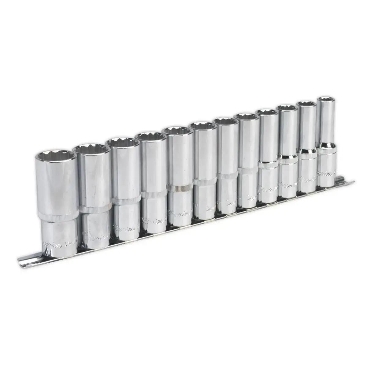Sealey Premier Socket Set 12Pc 1/2"Sq Drive 12Pt Deep Walldrive® Metric 1