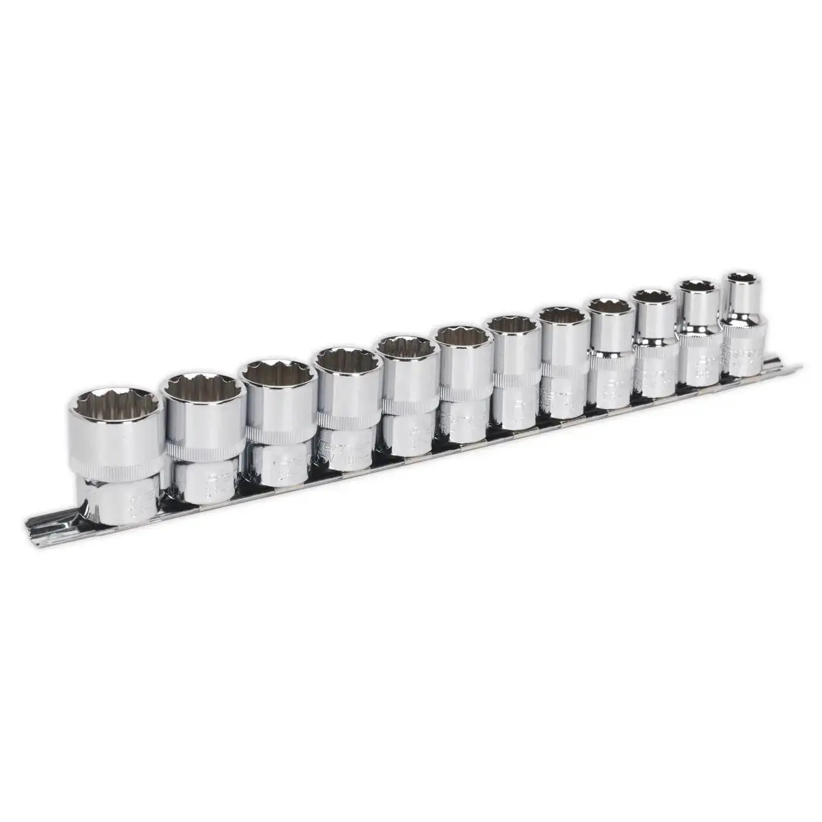 Sealey Premier Socket Set 12Pc 1/2"Sq Drive 12Pt Walldrive® Metric 1