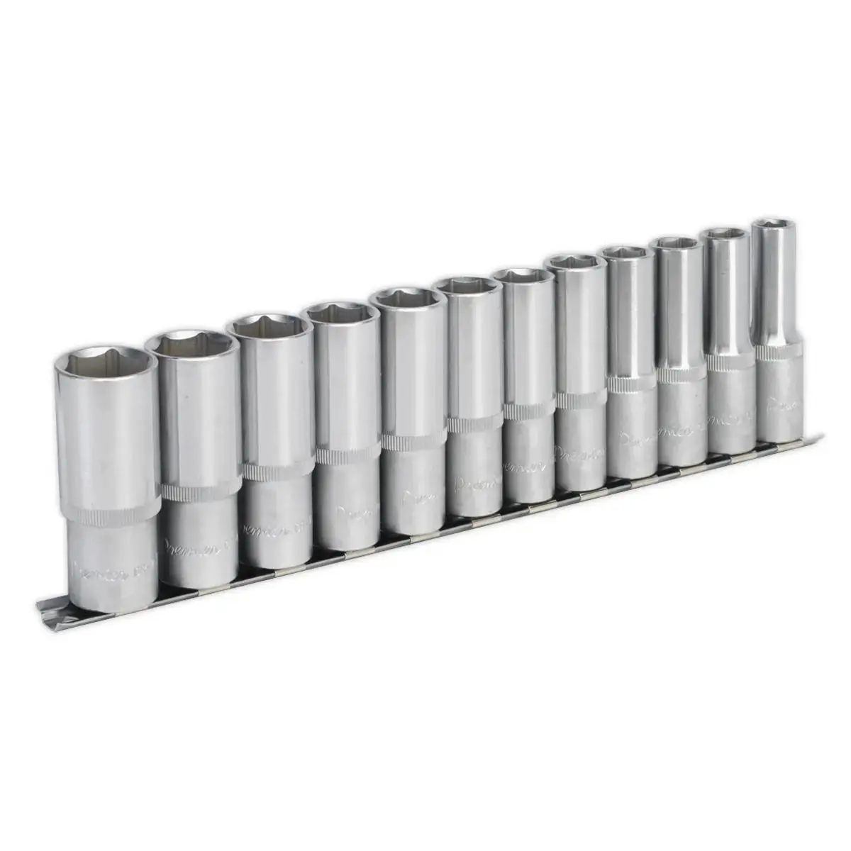 Sealey Premier Socket Set 12Pc 1/2"Sq Drive 6Pt Deep Walldrive® Metric 1