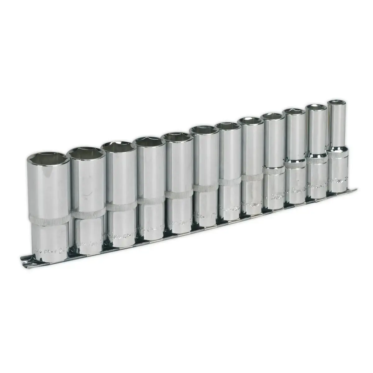 Sealey Premier Socket Set 12Pc 1/2"Sq Drive 6Pt Deep Walldrive® Metric 1