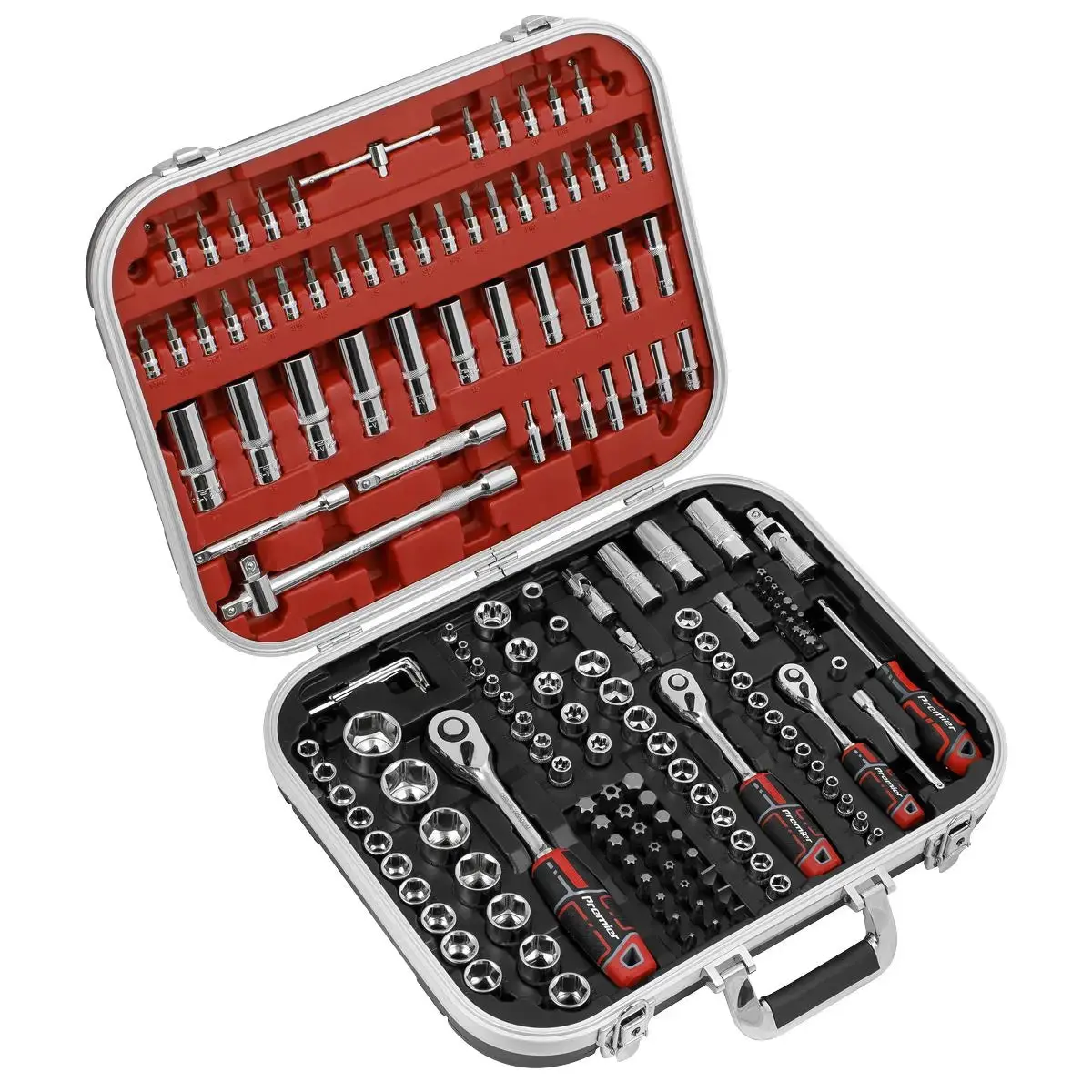 Sealey Premier Socket Set 172Pc 1/4", 3/8" & 1/2"Sq Drive Walldrive® 1