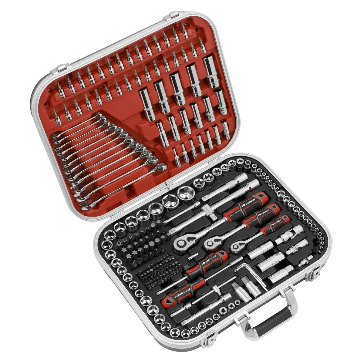 Sealey Premier Socket Set 216Pc 1/4", 3/8" & 1/2"Sq Drive Walldrive® 1