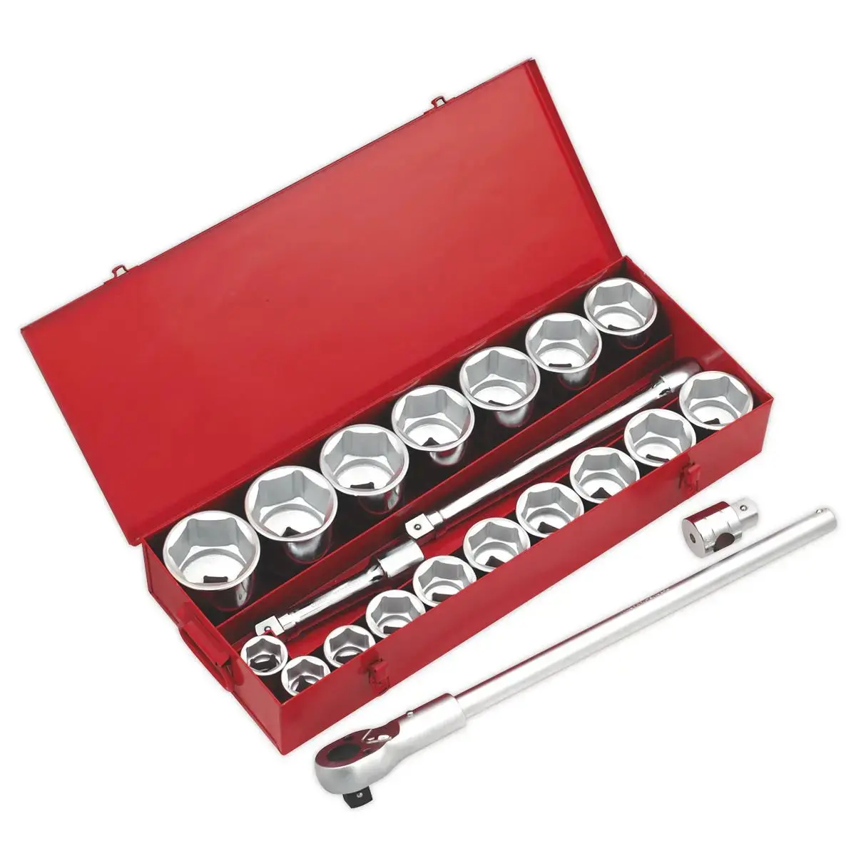 Sealey Premier Socket Set 22Pc 1"Sq Drive 6Pt Walldrive® Metric 1