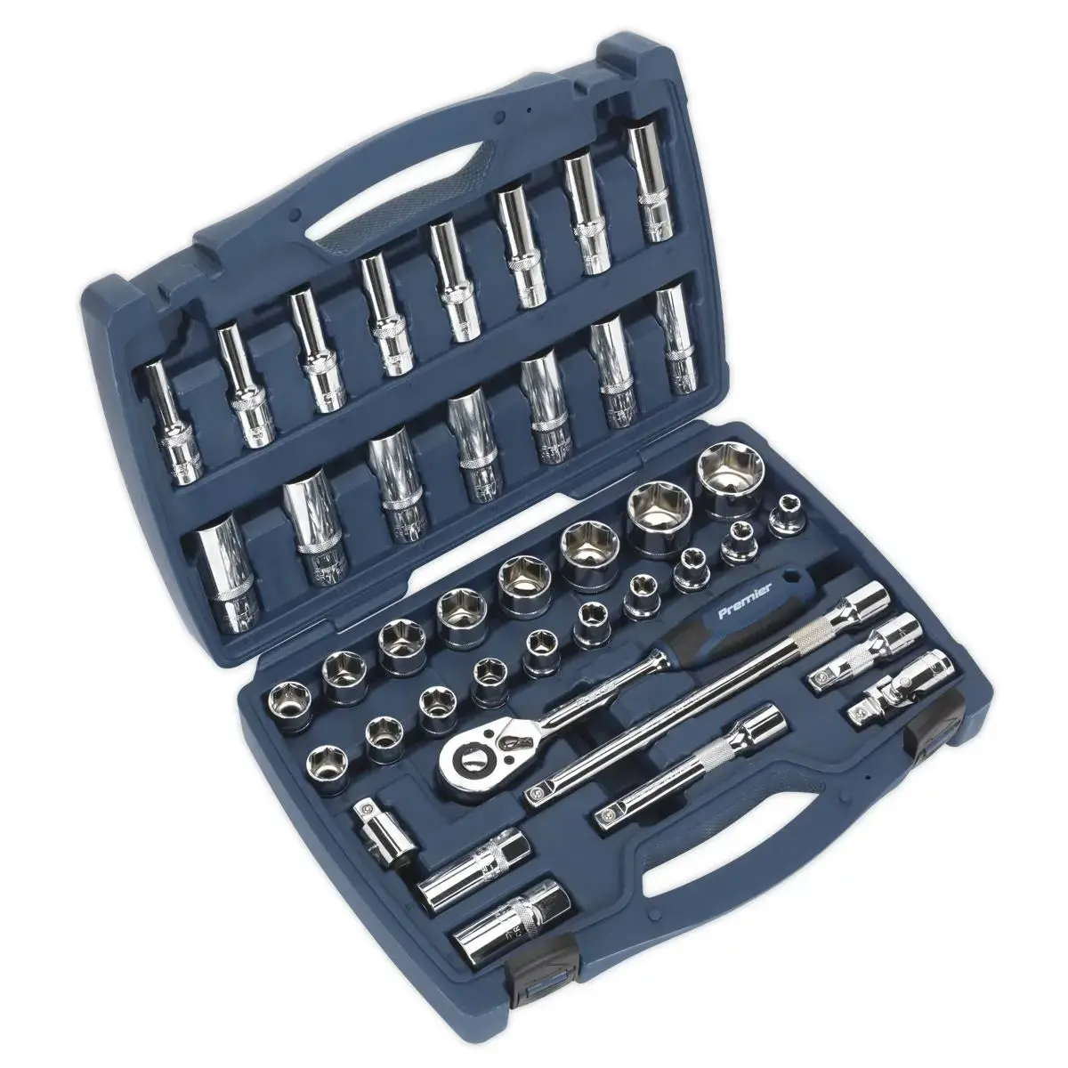 Sealey Premier Socket Set 41Pc 1/2"Sq Drive Walldrive® Metric 1