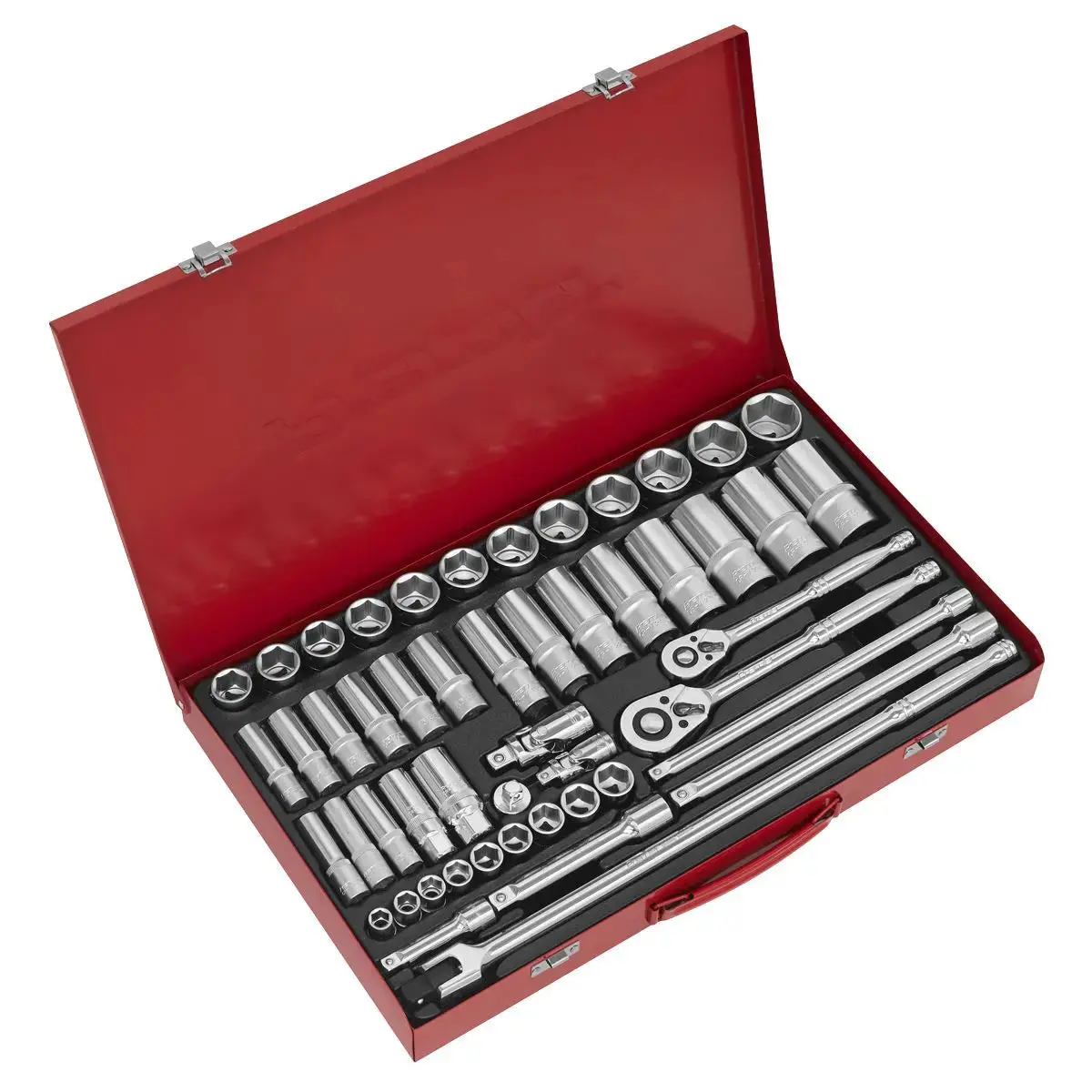 Sealey Premier Socket Set 50Pc 3/8" & 1/2"Sq Drive 6Pt Walldrive® - Metric 1
