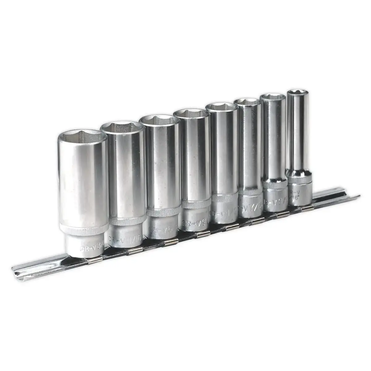 Sealey Premier Socket Set 8Pc 3/8"Sq Drive 6Pt Deep Walldrive® Imperial 1