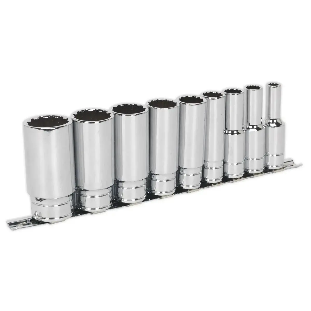 Sealey Premier Socket Set 9Pc 1/2"Sq Drive Deep Whitworth 1