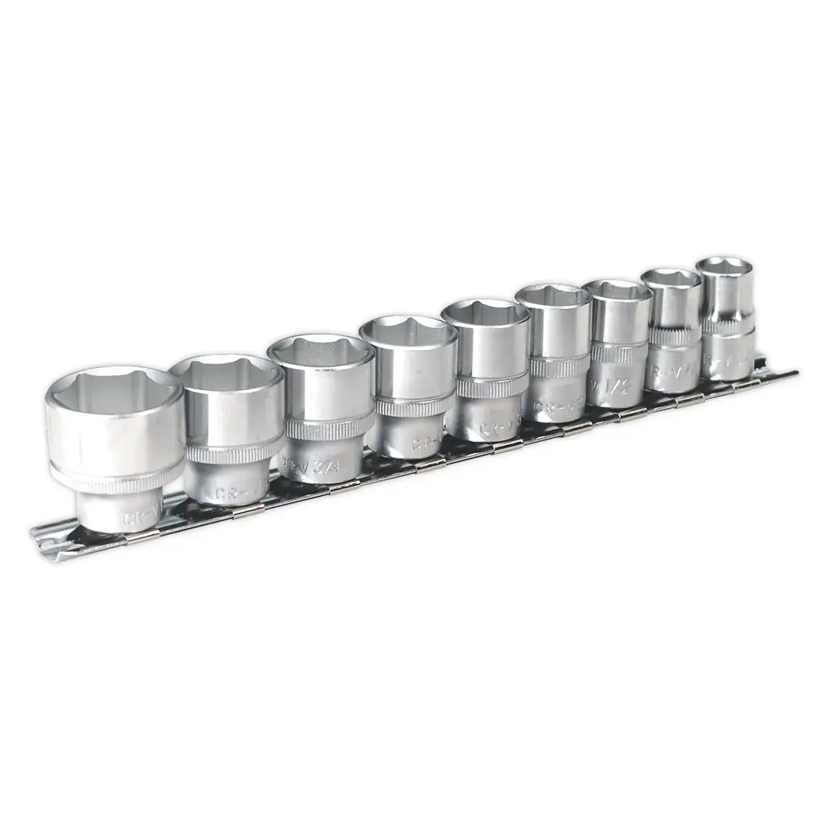 Sealey Premier Socket Set 9Pc 3/8"Sq Drive 6Pt Walldrive® Imperial 1