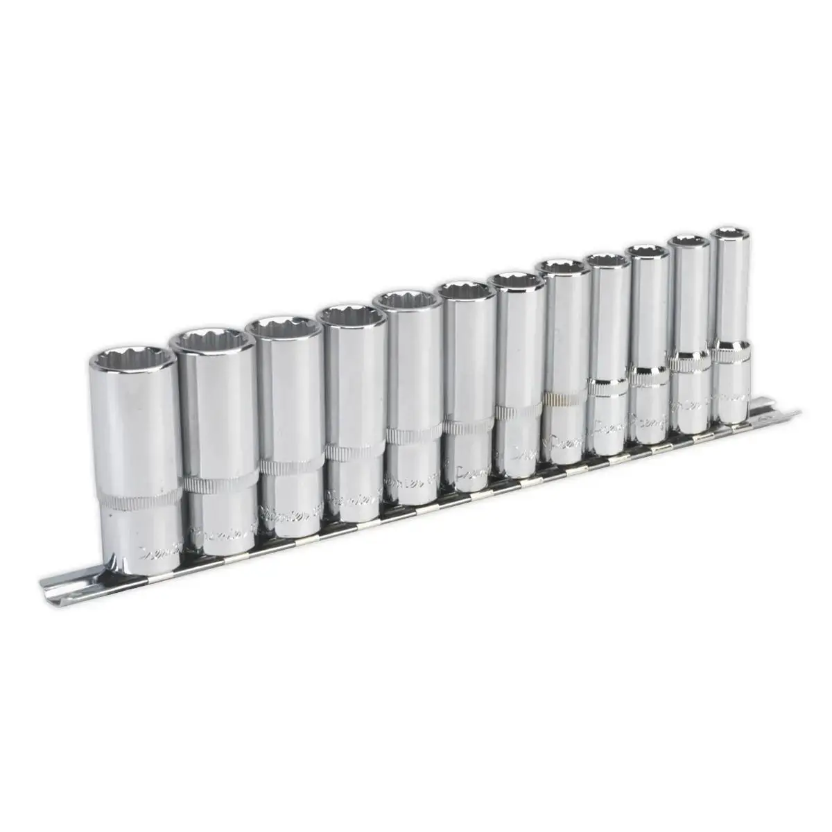 Sealey Premier Socket Set Deep Walldrive 12 Piece 3/8" Drive 12 Point Metric 8-19Mm 1