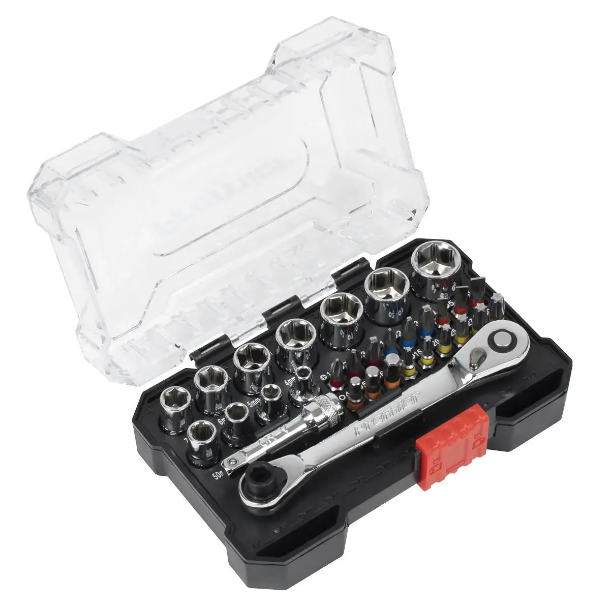 Sealey Premier Socket & Bit Set 1/4"Sq Drive Colour-Coded 31Pc 1