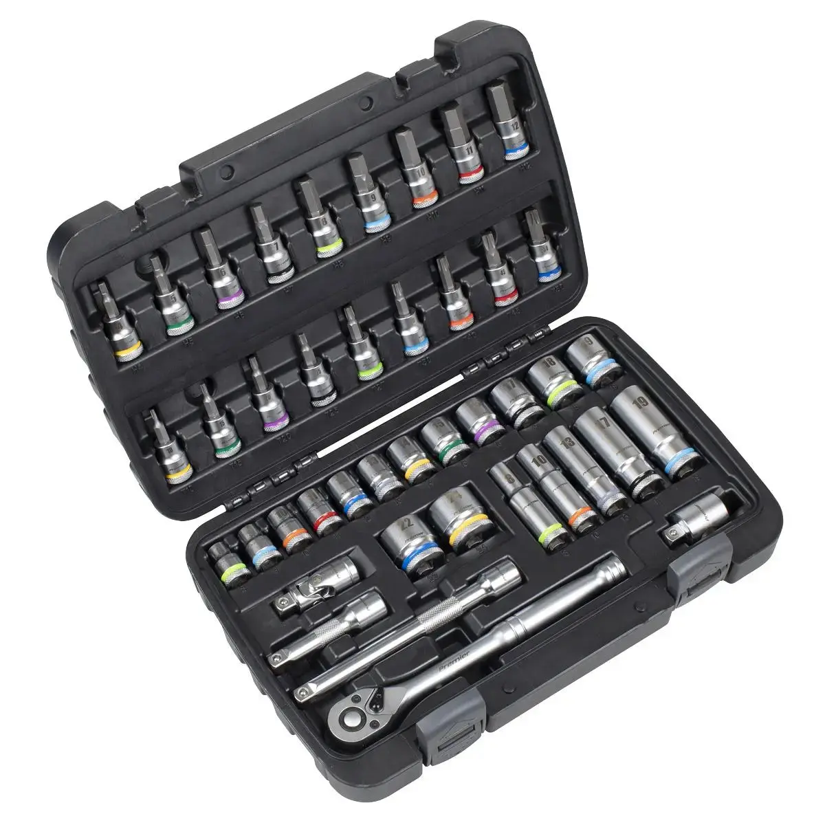 Sealey Premier Socket & Socket Bit Set 3/8"Sq Drive 42Pc 1