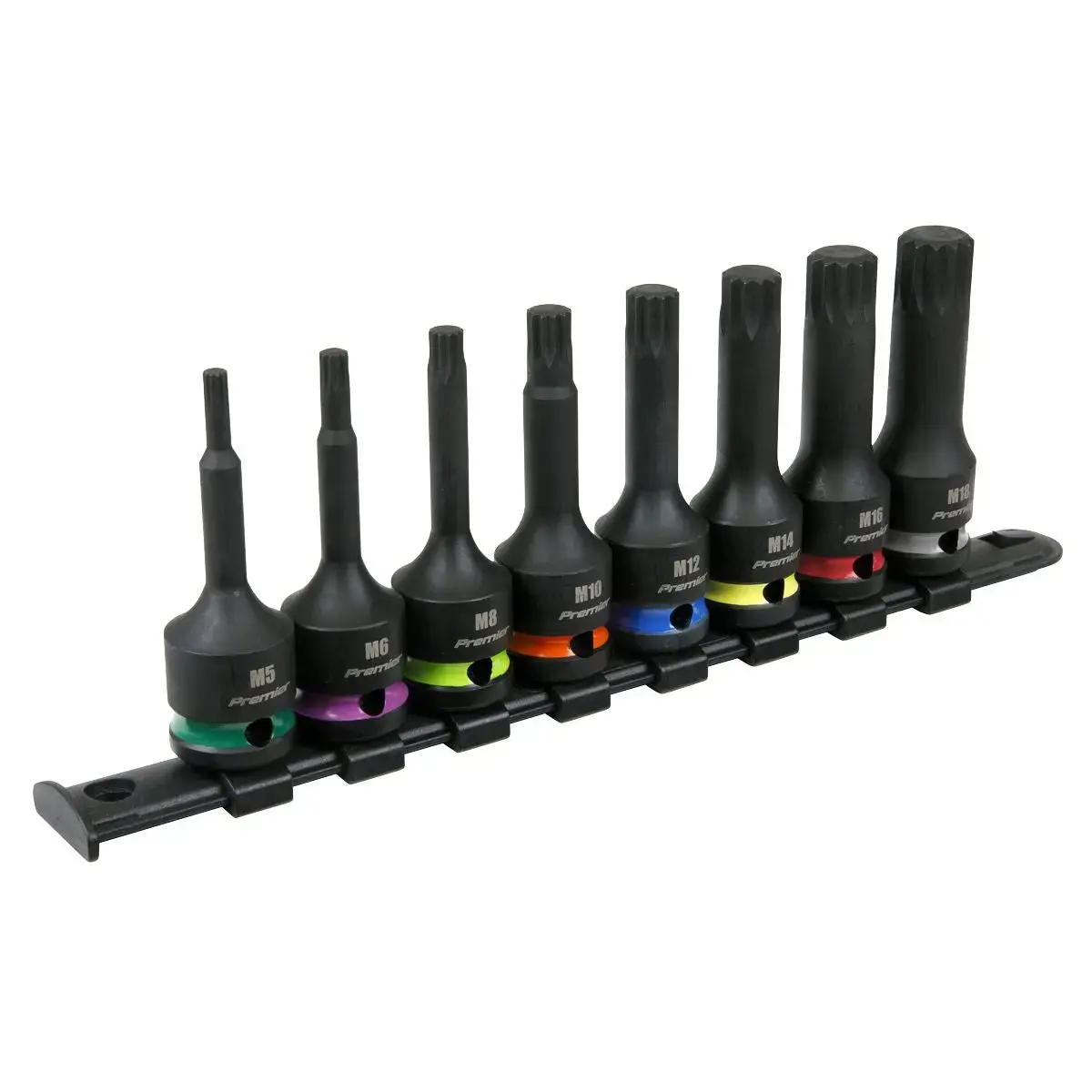 Sealey Premier Spline Impact Socket Bit Set 8Pc 1/2"Sq Drive 1