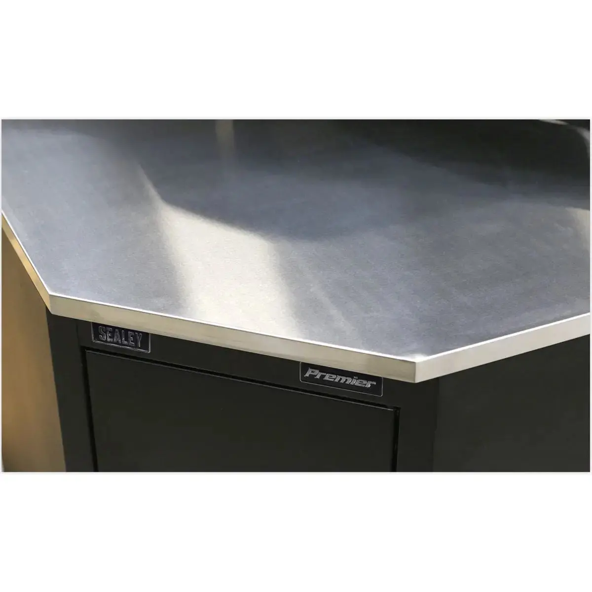 Sealey Premier Stainless Steel Corner Worktop 930Mm 1