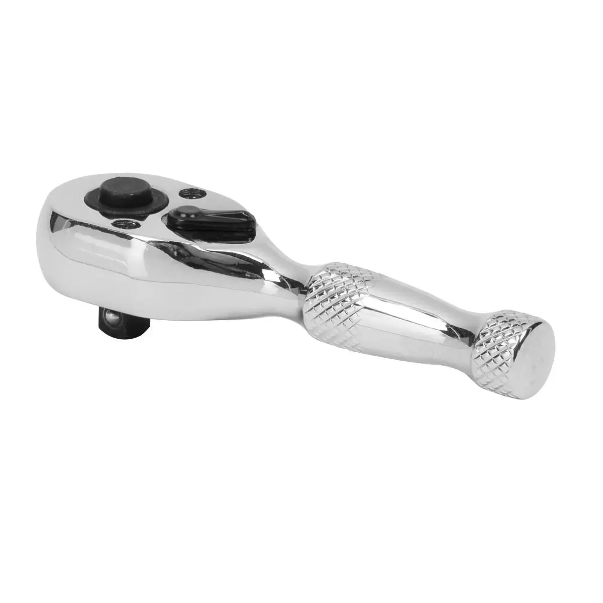 Sealey Premier Stubby Ratchet Wrench 1/4"Sq Drive Pear-Head Flip Reverse 1
