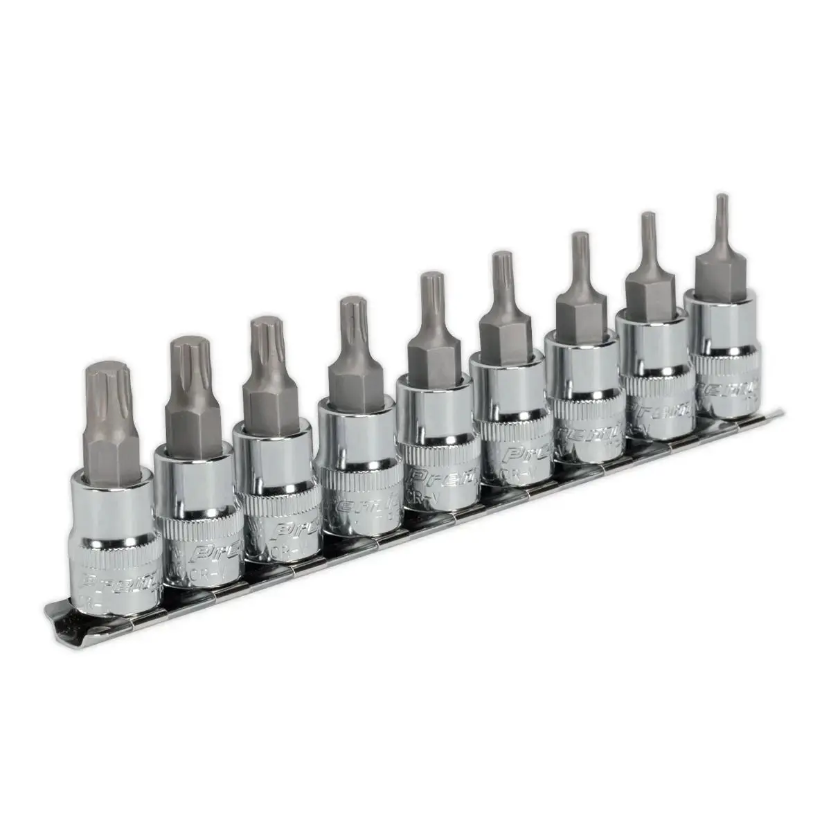 Sealey Premier Trx-P* Socket Bit Set 9Pc 3/8"Sq Drive 50Mm 1