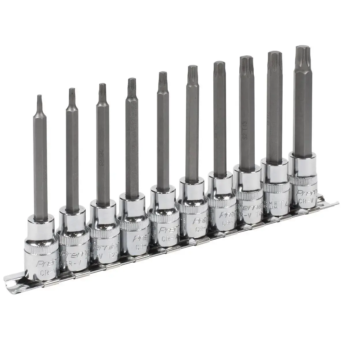 Sealey Premier Trx-Star* Socket Bit Set 10Pc 3/8"Sq Drive 95Mm 1
