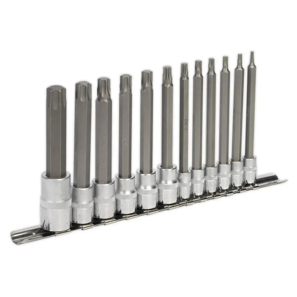 Sealey Premier Trx-Star* Socket Bit Set 12Pc 1/4", 3/8" & 1/2"Sq Drive 100Mm 1