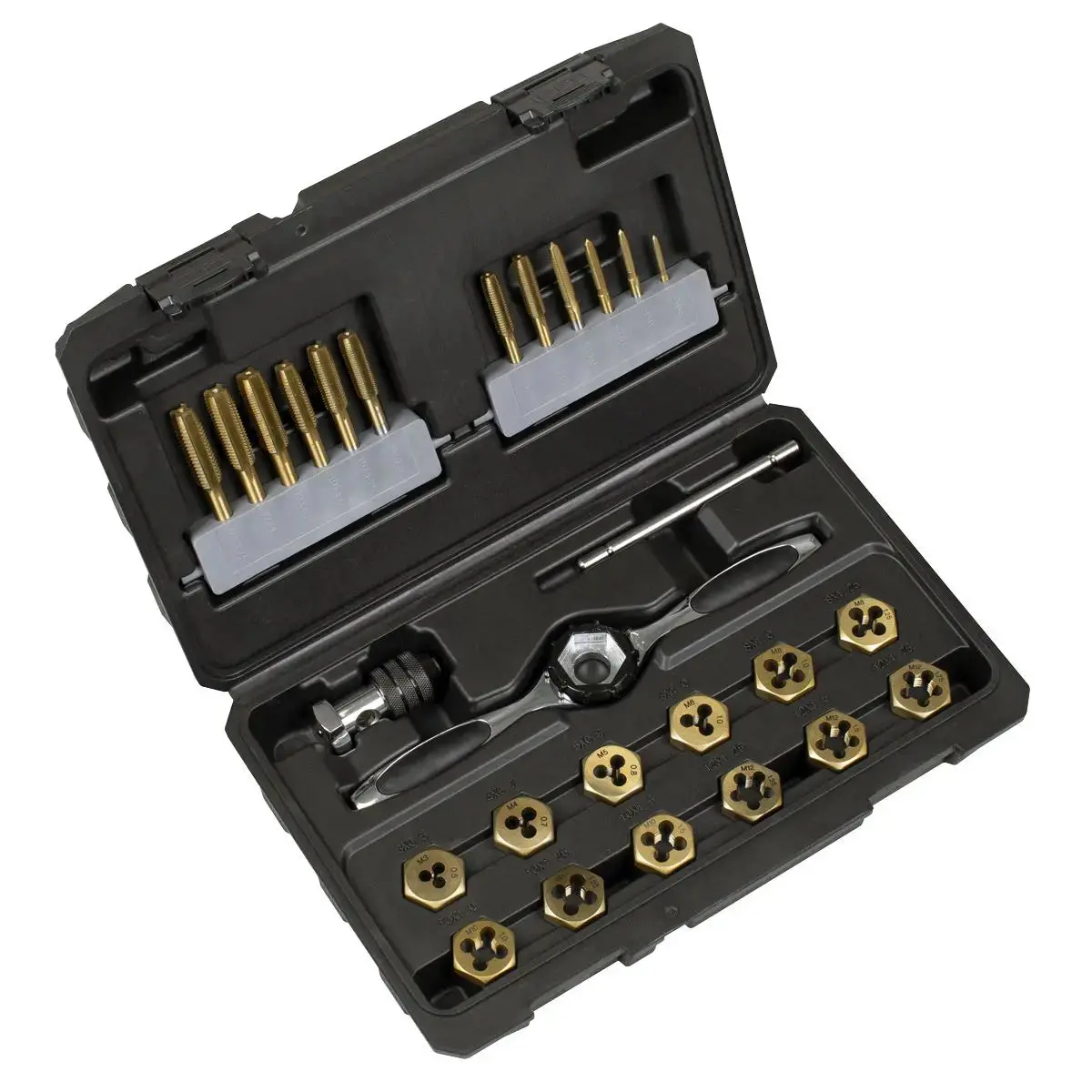 Sealey Premier Titanium Coated Hexagonal Tap & Die Set 26Pc 1