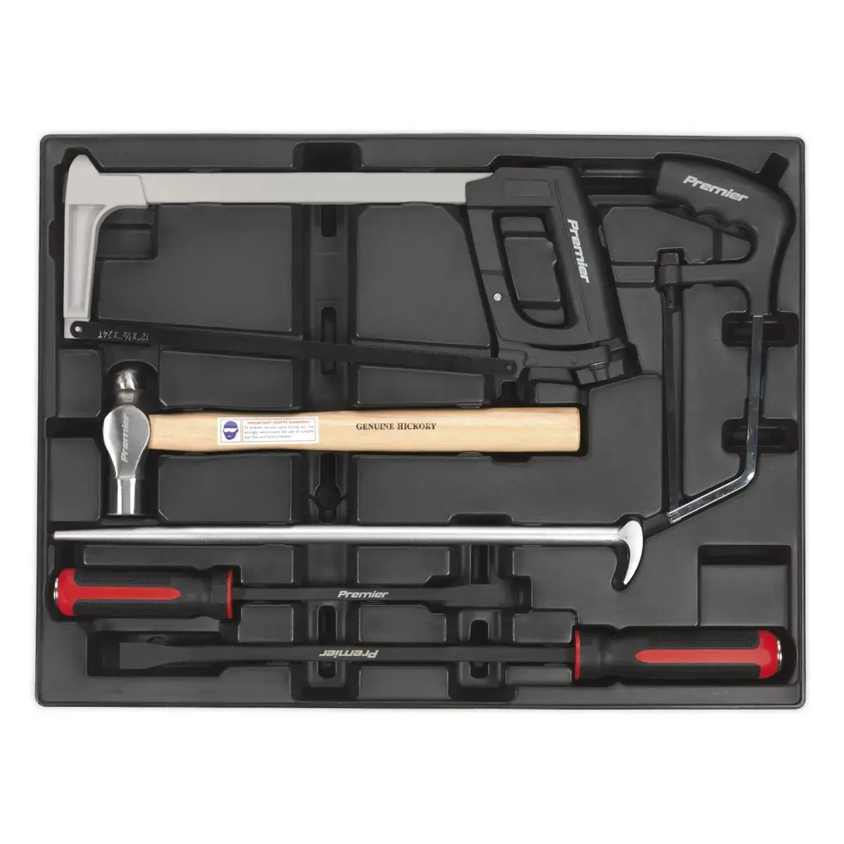 Sealey Premier Tool Tray With Pry Bar, Hammer & Hacksaw Set 6Pc 1