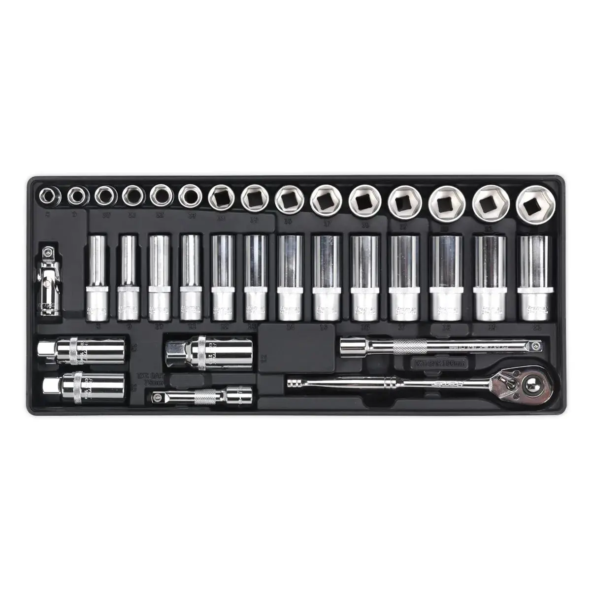 Sealey Premier Tool Tray With Socket Set 35Pc 3/8"Sq Drive 1