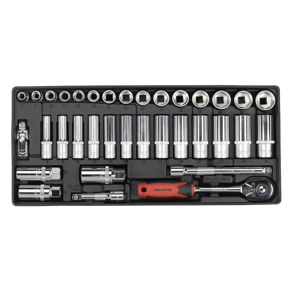 Sealey Premier Tool Tray With Socket Set 35Pc 3/8"Sq Drive 1