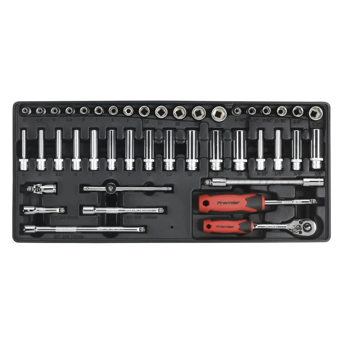 Sealey Premier Tool Tray With Socket Set 43Pc 1/4"Sq Drive 1